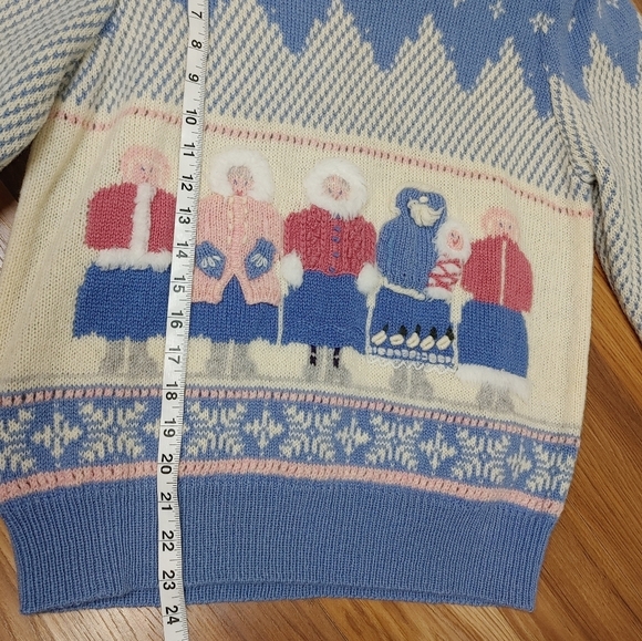 Susan Bristol Vintage Hand Embroidered Wool Shetland Winter Sweater 38 - Picture 6 of 12